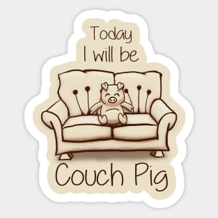 Couch Pig (Monochrome) Sticker